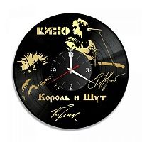 Часы настенные "Кино и КиШ, золото" из винила, №1