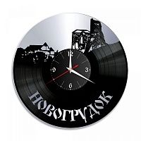 Часы настенные "город Новогрудок, серебро" из винила, №1