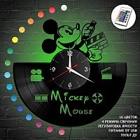 Часы с подсветкой "Микки Маус" из винила, №1
