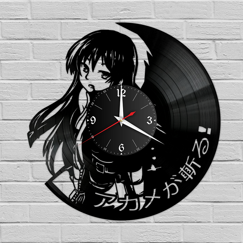 Часы настенные "Akame ga Kill" из винила, №1
