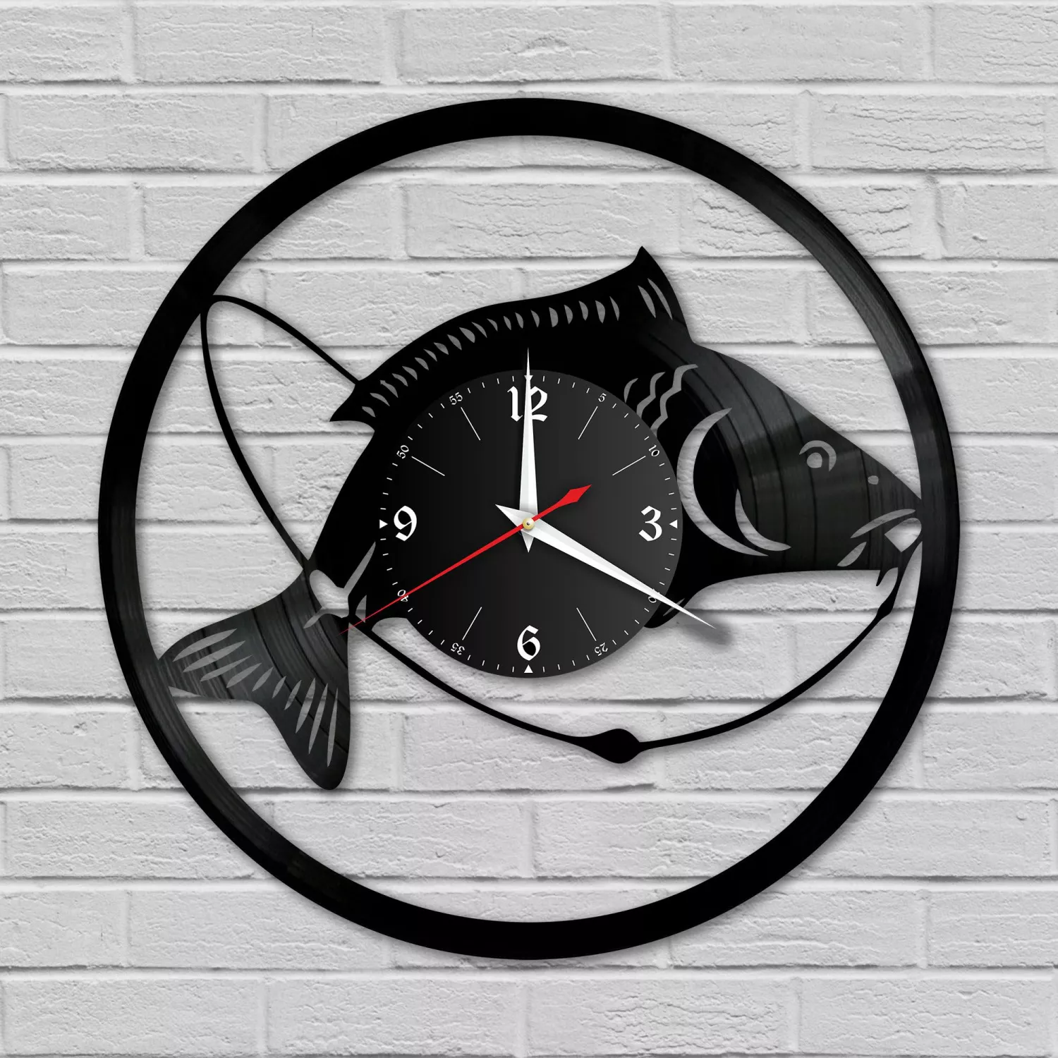 Часы настенные Рыбалка из винила, №5. Арт.:VC-10625 - купить в  интернет-магазине Redlaser